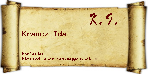 Krancz Ida névjegykártya
