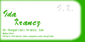 ida krancz business card